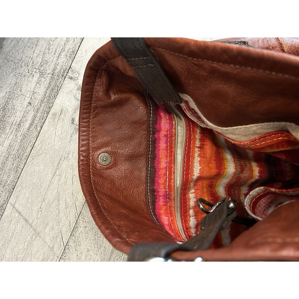 Rough And Tumble Bag Leather Cognac Distressed Boho Limited - Picture 7 of 15